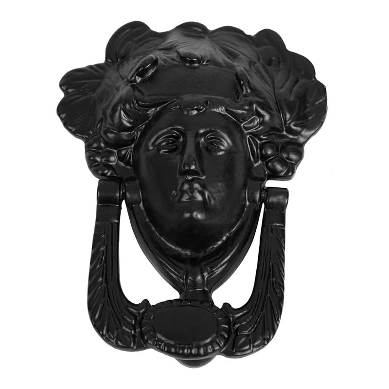 Mythrojan Medieval Door Knocker, Cast Iron Ring Knocker, Vintage Home Knocker for Home Improvement- 5â€ x 4â€ Black - Image 1